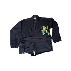 Vintage 1990 Teenage Mutant Ninja Turtles Black Robe Boys Size 12/14 Wormser
